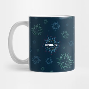 Seamless Pattern Blue and Green Virus Disease Mug